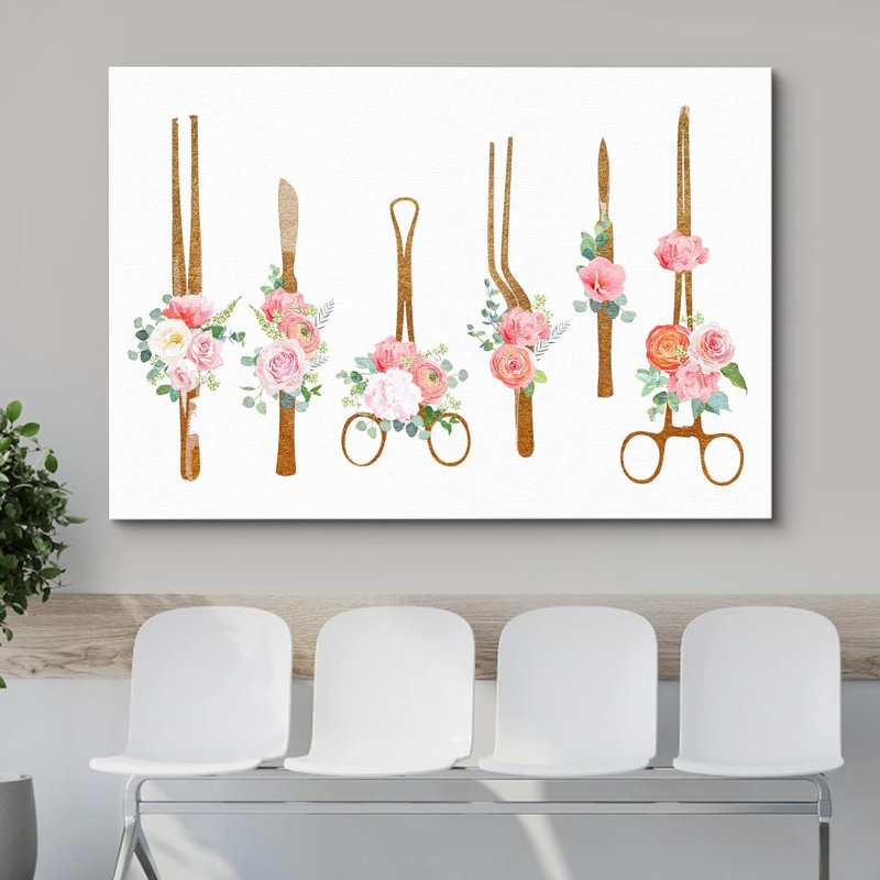 Décoration murale botanique botanique à fleurs Forceps, H 12 po x l 18 po
