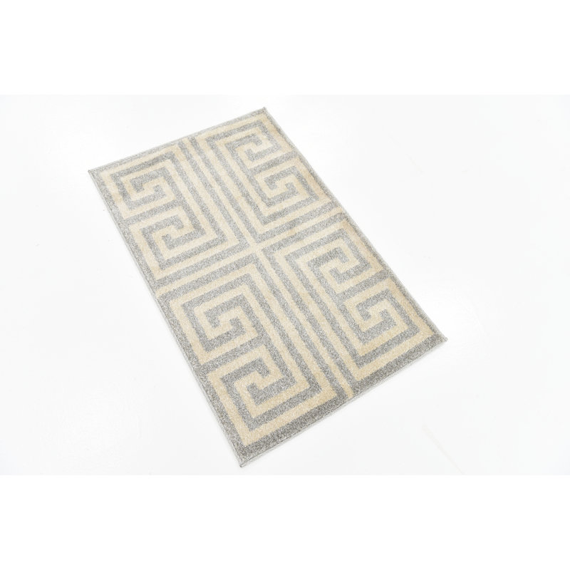Square Geometric Area Rug, Rectangle 61 cm x 91.4 cm
