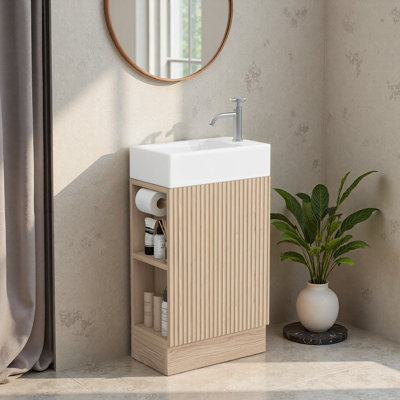 Meuble-lavabo 18,6 po avec meuble-lavabo et tablette à deux niveaux