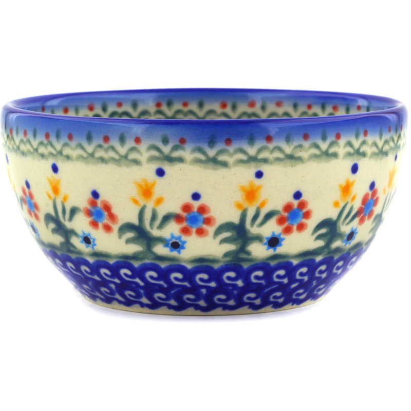 Spring Flowers Handmade Stoneware Rice Bowl