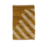 Rectangle Eulerian Sol Striped Hand Woven Flatweave Hemp Area Rug in Beige/Yellow