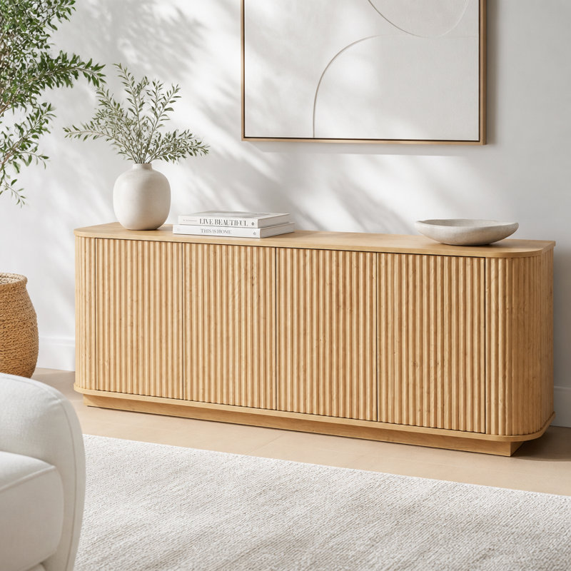 Buffet de rangement avec motif à vagues Buffet, Naturel