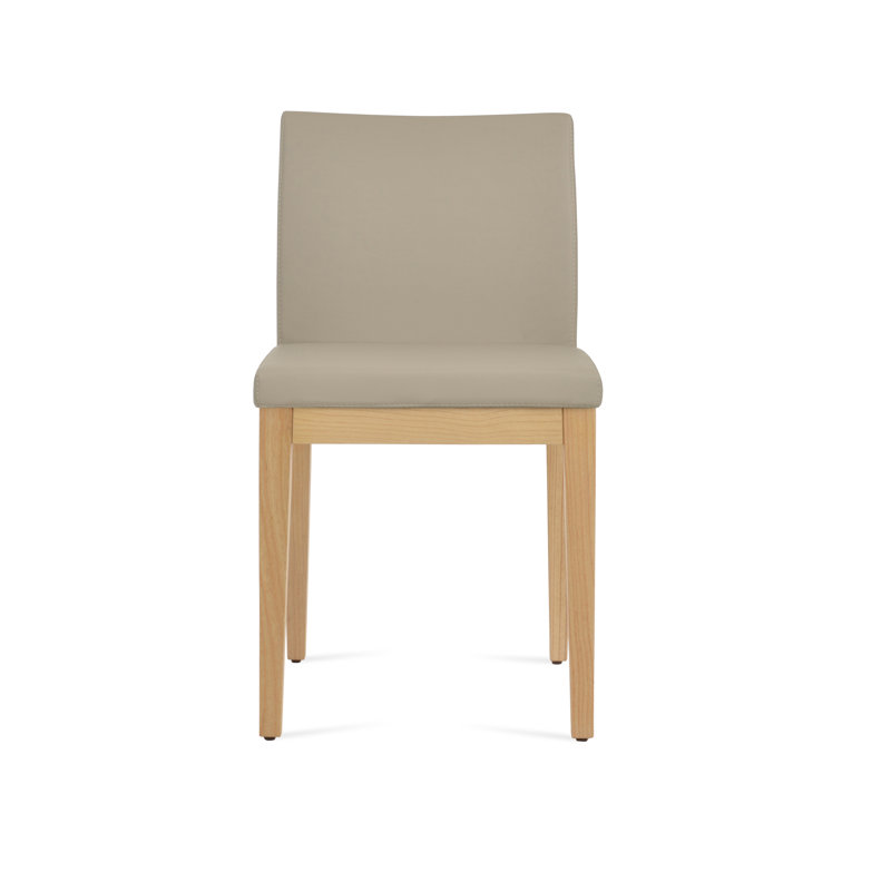 ARIA en cuir rembourré chaise, Similicuir os, Naturel
