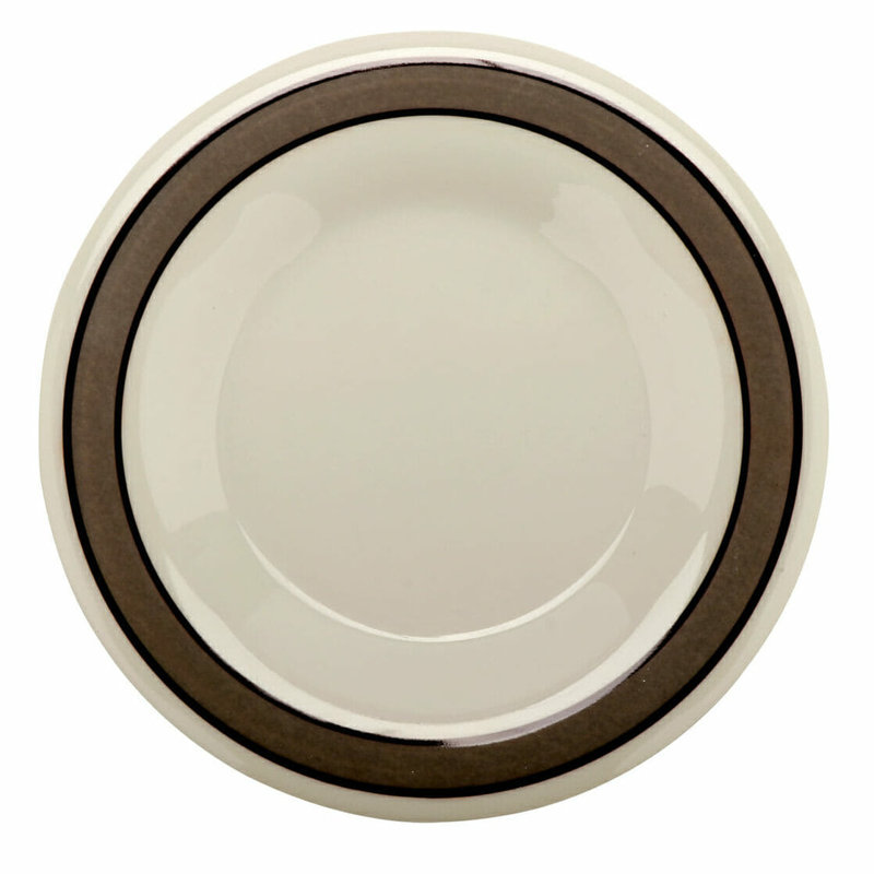  Assiette à hors-d'œuvre en mélamine 6,5 po, ensemble de 4, Brun