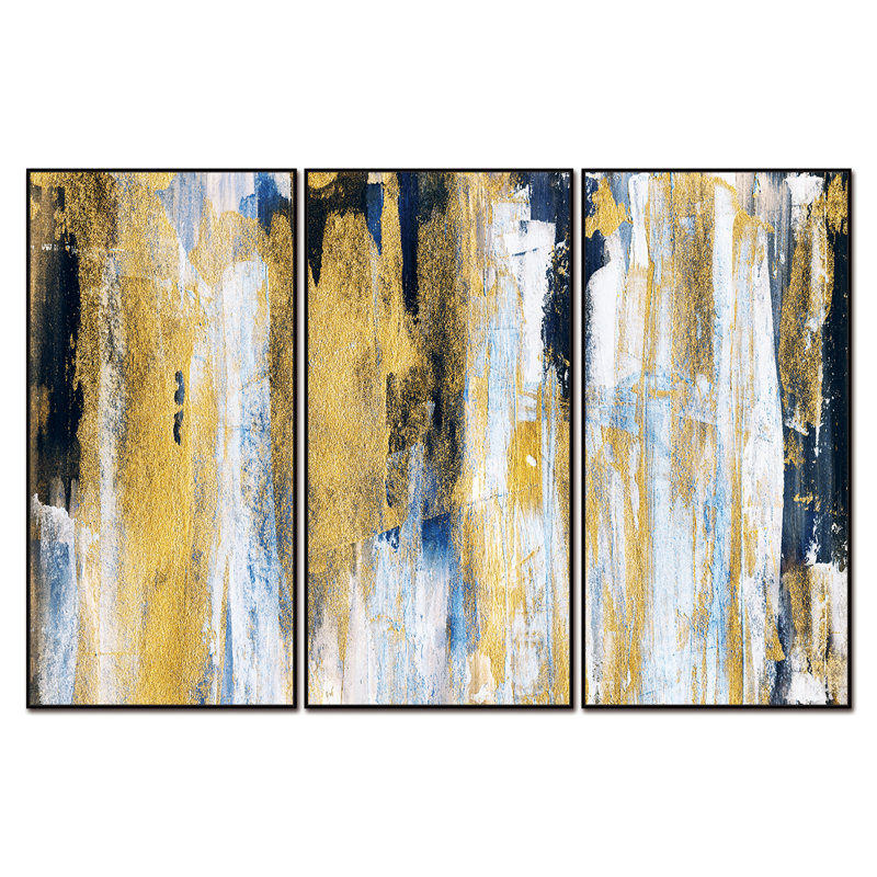 Oro - Ensemble de 3 peintures sur toiles encadrées