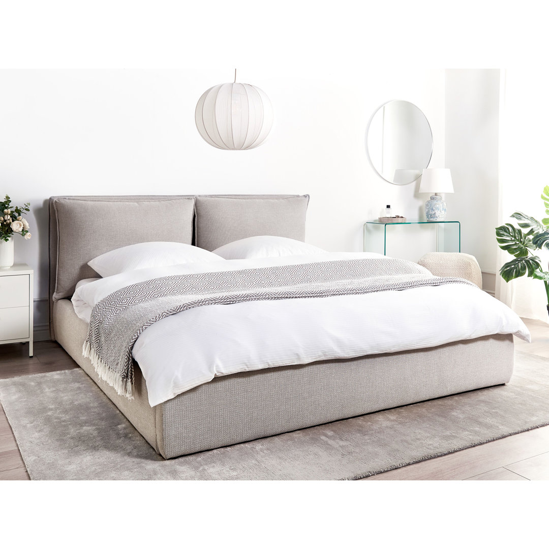 Ottoman Bed Fabric BAJONNA 160 x 200 cm (EU King Size) Light Grey