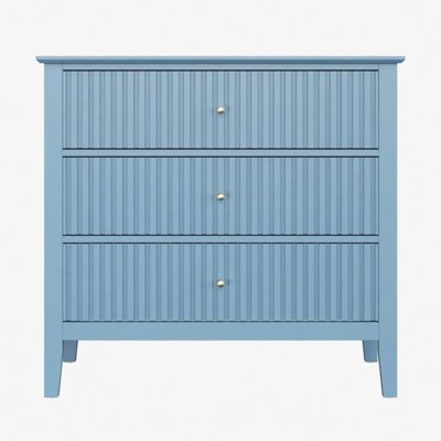 Commode 3 tiroirs 32 "avec façades cannelées