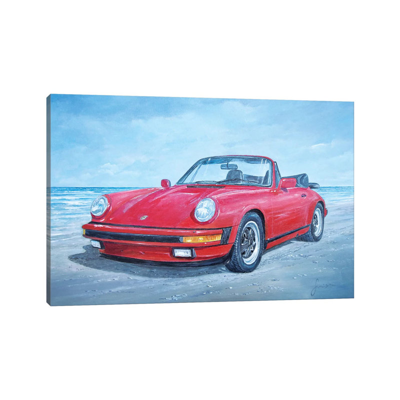1988 Porsche 911 Carrera Cabriolet by Sinisa Saratlic - Wrapped Canvas Painting, 66.04 cm H x 45.72 cm W x 3.175 cm D