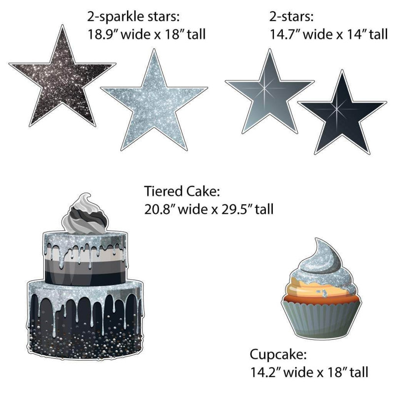 Weather Resistant Plastic Staked Birthday Garden Stake, Silver