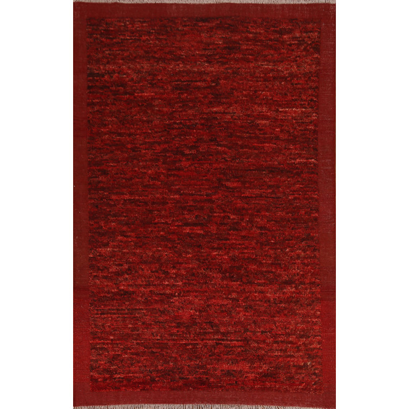 One-of-a-Kind 5'7'' x 7'8'' New Age Rectangle Wool Area Rug in Red