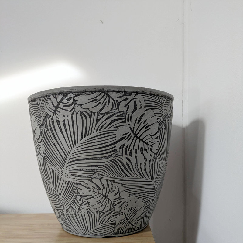 Pot Planter, 30cm H x 35cm W x 35cm D, Grey/Black