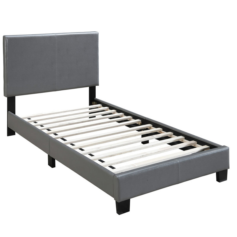 Lit plateforme tapissier Cuomo, Grand, Gris