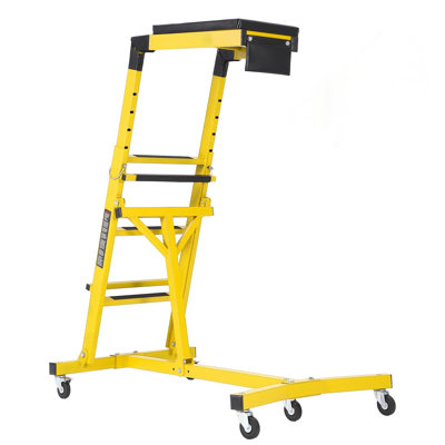 Adjustable Automotive Creeper, 49"-76" Height, Foldable Garage Creeper with Padded Deck, Tool Pouch & Swivel Casters, 400 lbs Capacity