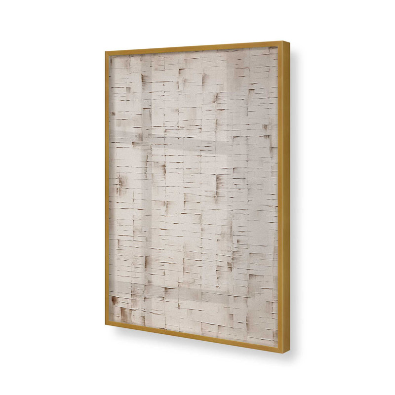 Tranquillité texturée I, Cadre simple en or poli, H 15,25 po x l 12,25 po
