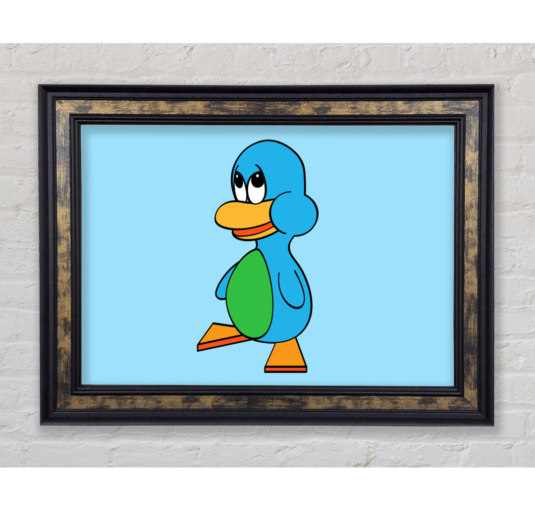 Sad Duck Baby Blue - Einzelner Bilderrahmen Kunstdrucke