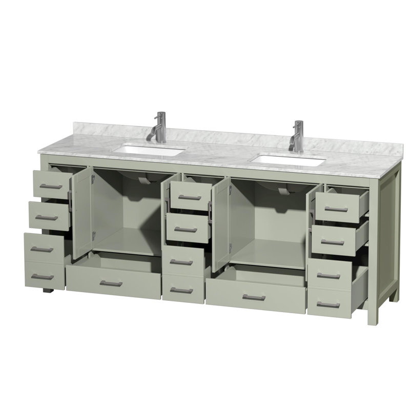 Sheffield 84" Double Bathroom Vanity Set