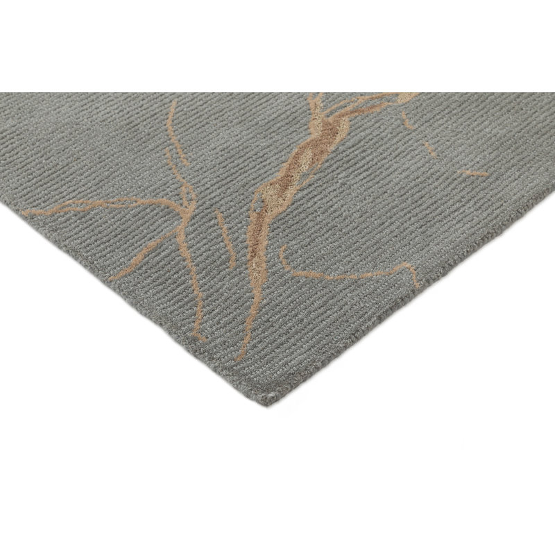 Dannie Ada Hand-Tufted Wool Abstract Area Rug, Rectangle 5' x 8', Blue