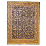 Hand Knotted Wool Area Rug in Black