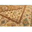 Tapis Oushak en laine beige caramel à motifs géométriques, noué à la main, 2,41 m x 3,07 m.