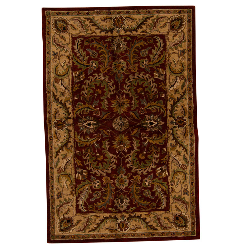 High-Quality Hand-Knotted Red And Blue Area Rug