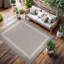 Tapis intérieur / extérieur moderne à bordure grise et blanche