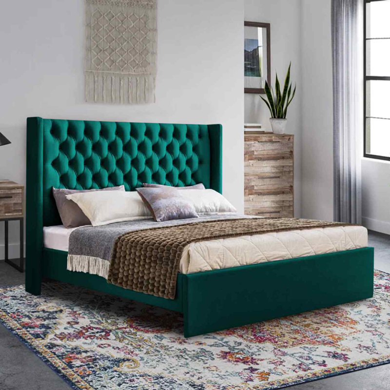 Upholstered Bed, Single (3'), Green