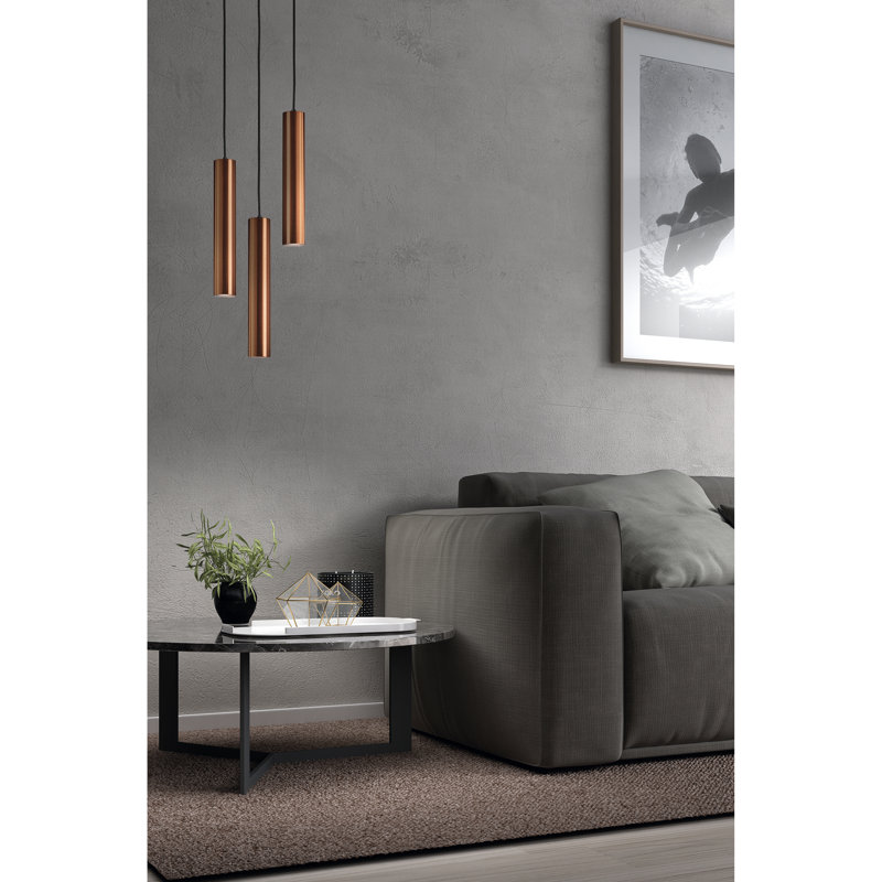 Encinal 1 - Light Gold Cylinder Pendant