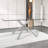 Modern Minimalist Rectangular Glass Dining Table With Sturdy Metal Legs For Various Spaces