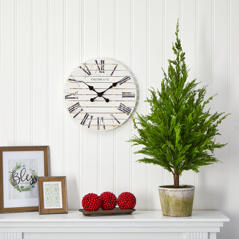 Cedar Pine Look Artificial Tree in Decorative Planter, 42" H x 21" W x 16" D