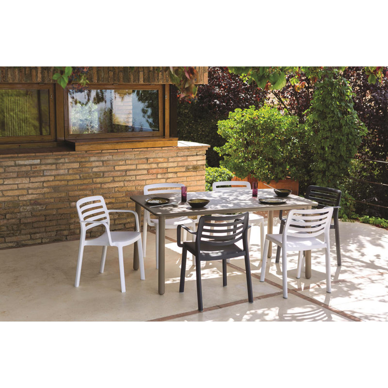 Noa Rectangular Outdoor Dining Table , 62.99'' in. W 35.43'' in. D, Dark Gray