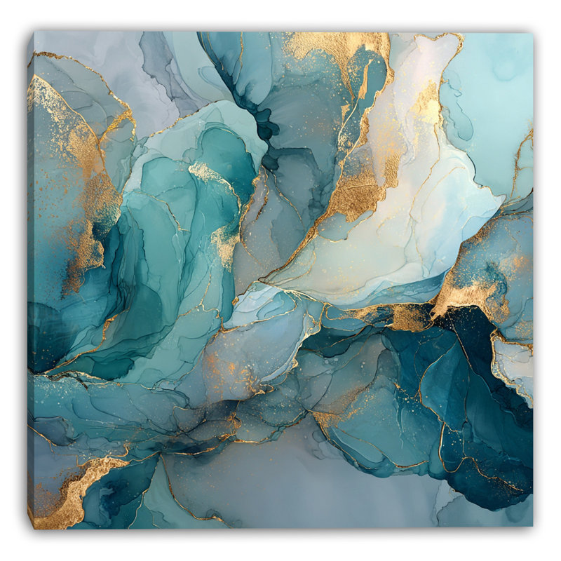 Art mural sur toile turquoise