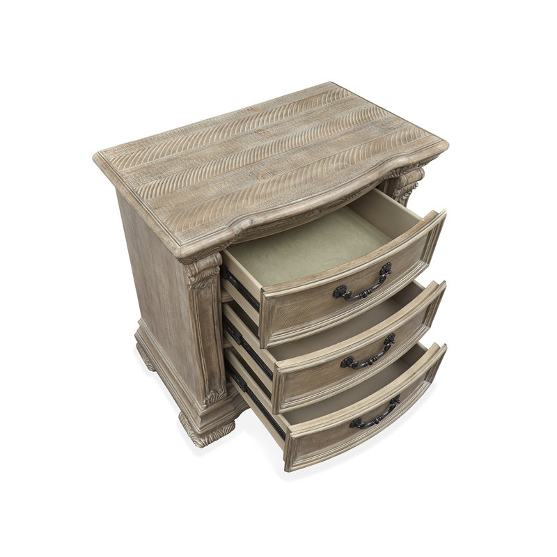 Grand lit à panneau avec 2 tables de chevet, Grand, 3 Pcs: Bed, 2 Nightstands