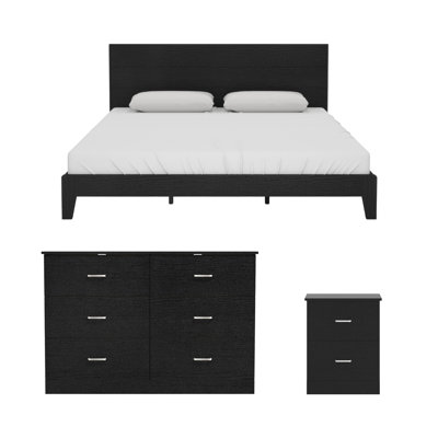 Ensemble de chambre à coucher moderne 3 pièces Allyannah