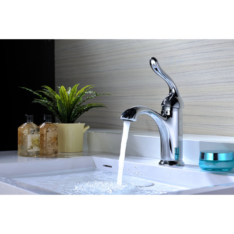 Arc Single-Hole Single-handle Bathroom Faucet with Drain Assembly, Polished Chrome