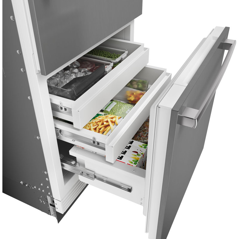 30" Bottom Freezer Built-in Refrigerator, Stainless Steel