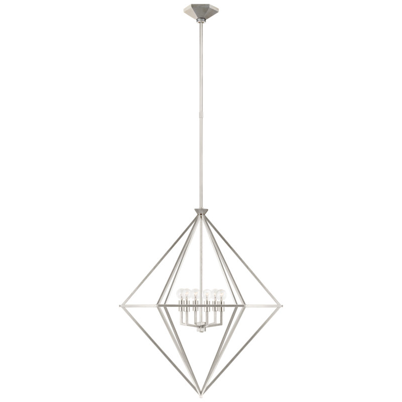 Afton 6 - Light Chandelier, Burnished Silver Leaf