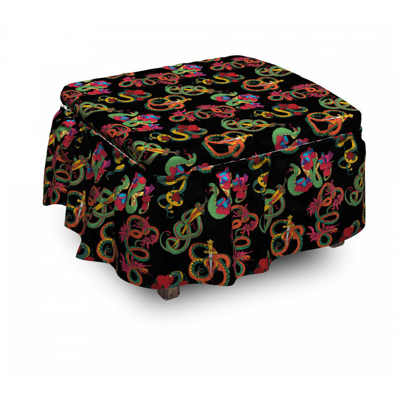 Housse pour repose-pieds à coussins carrés, Motif 2