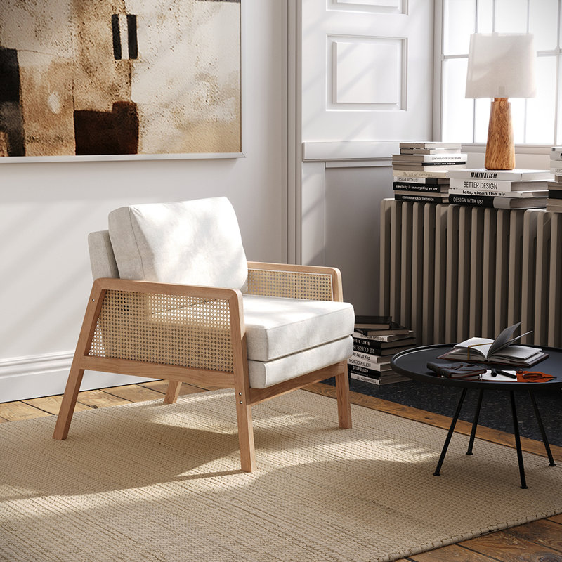 Calvino Upholstered Armchair, Beige