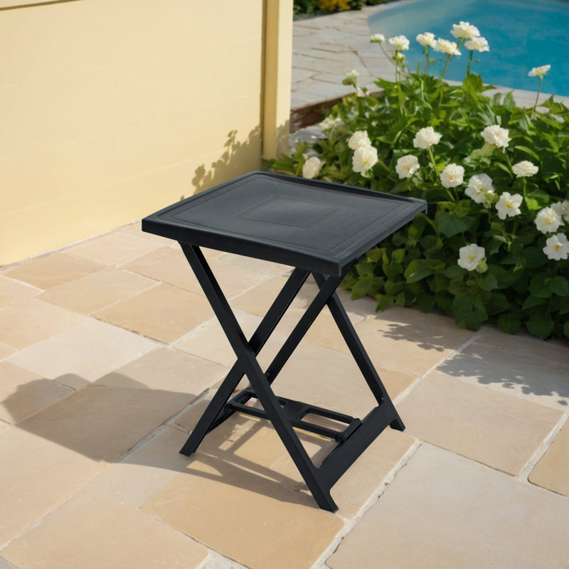 Boretto Folding Garden Side Table, Anthracite