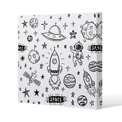 Doodle space Slim Style Canvas Print