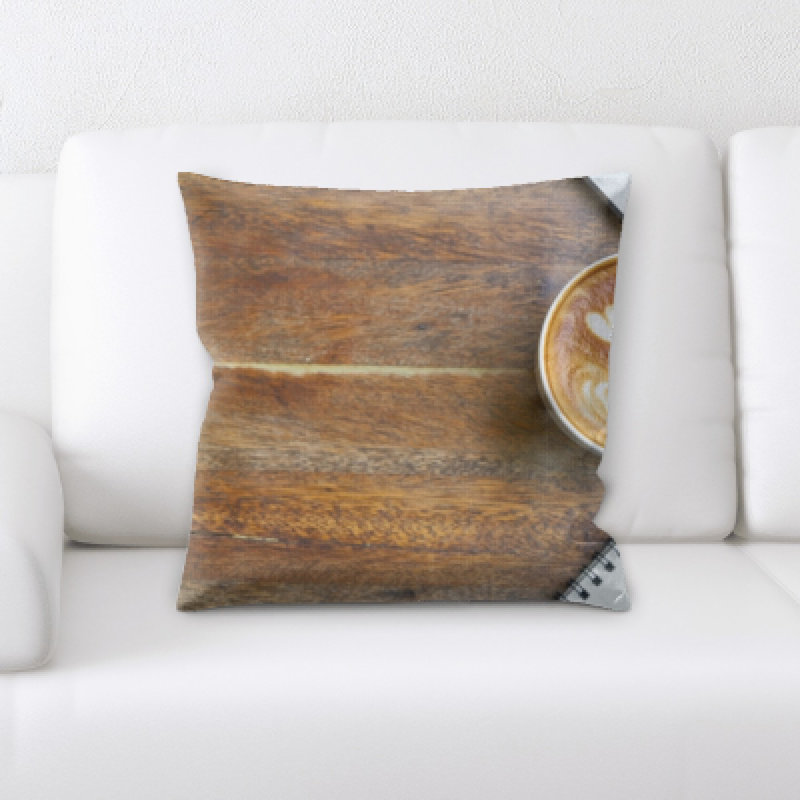Coussin décoratif d’art et de café pour ordinateur portable sur table Grondin
