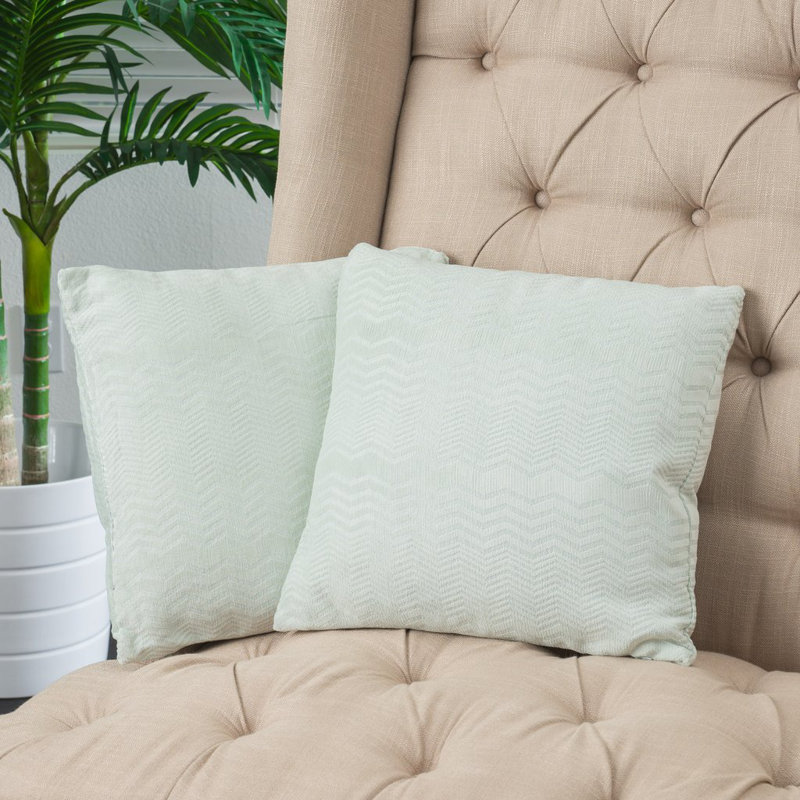  Square Pillow Cover and Insert, Light Teal Green
