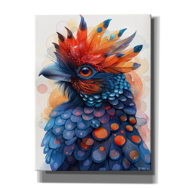 «Fantasy Bird Of Paradise» par Momart, art mural sur toile, 12 po x 16 po, H 16 po x l 12 po x P 0,75 po