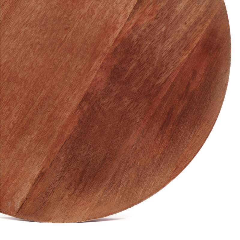 Table de bout ronde en bois de manguier