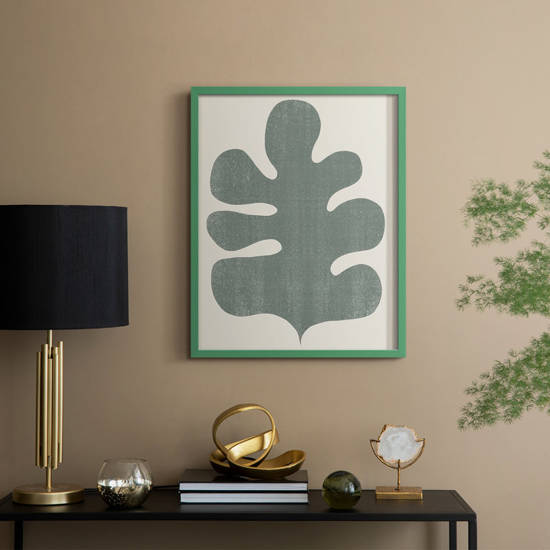 Palm Morph II, reproduction encadrée - bois massif, Vert