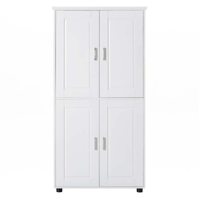 Freestanding Bathroom Storage Cabinet With 4 Doors, Adjustable Shelves