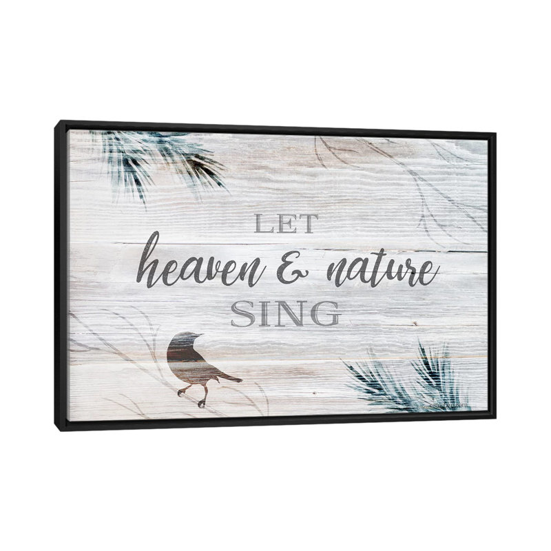 «Let Heaven and Nature Sing» par Bluebird Barn - impression d'art textuel, H 18 po x l 26 po x P 1,5 po, Pas de tapis