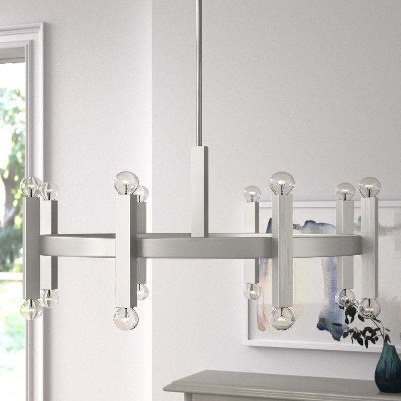 Lustre 16 lumières Cassi, Nickel