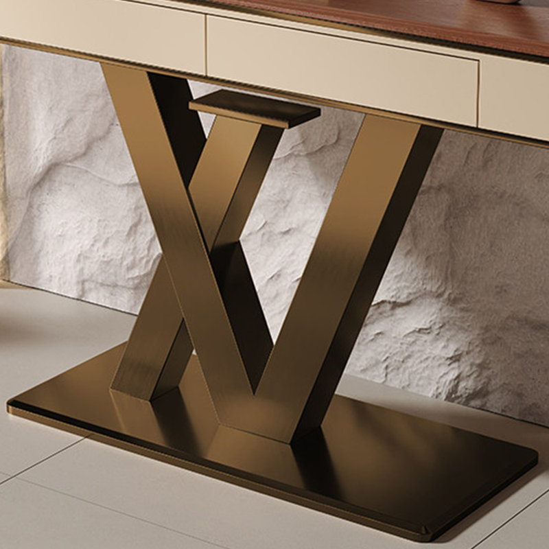 Console de luxe légère de style chinois, 33.5" H x 70.9" W x 13.8" D, Bronze