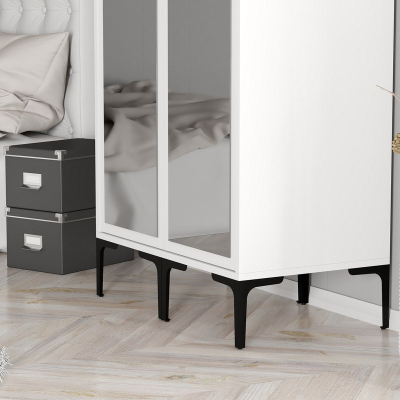 Berend 2 Door Manufactured Wood Wardrobe, White